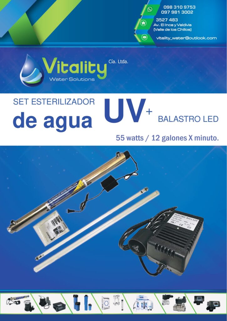 SET COMPLETO UV 55w 12gpm-BALASTRO LED