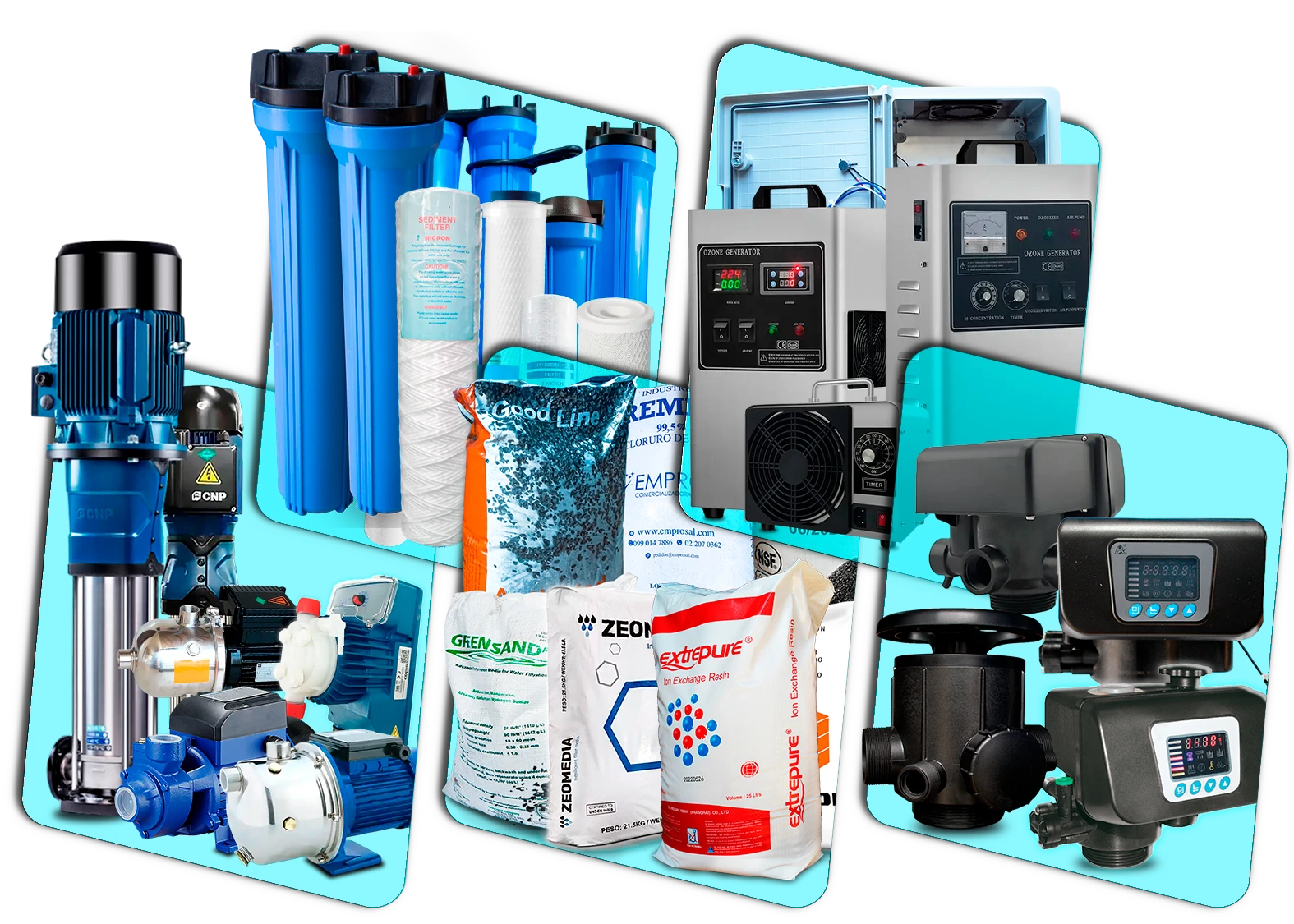 equipos y accesorios para purificación de agua