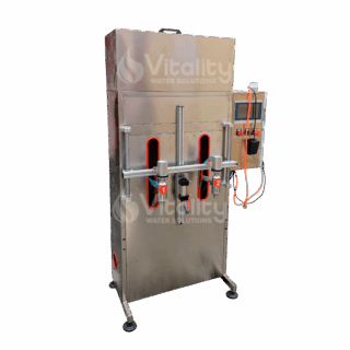 Maquina llenadora 2 cabezales Semiautomática